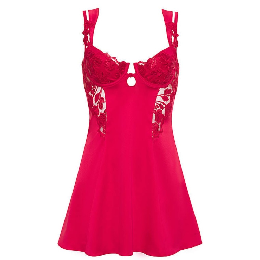 For Love & Lemons Romantic Roses Slip Dress